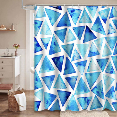 Rideau de douche avec 12 crochets Watercolor Triangles