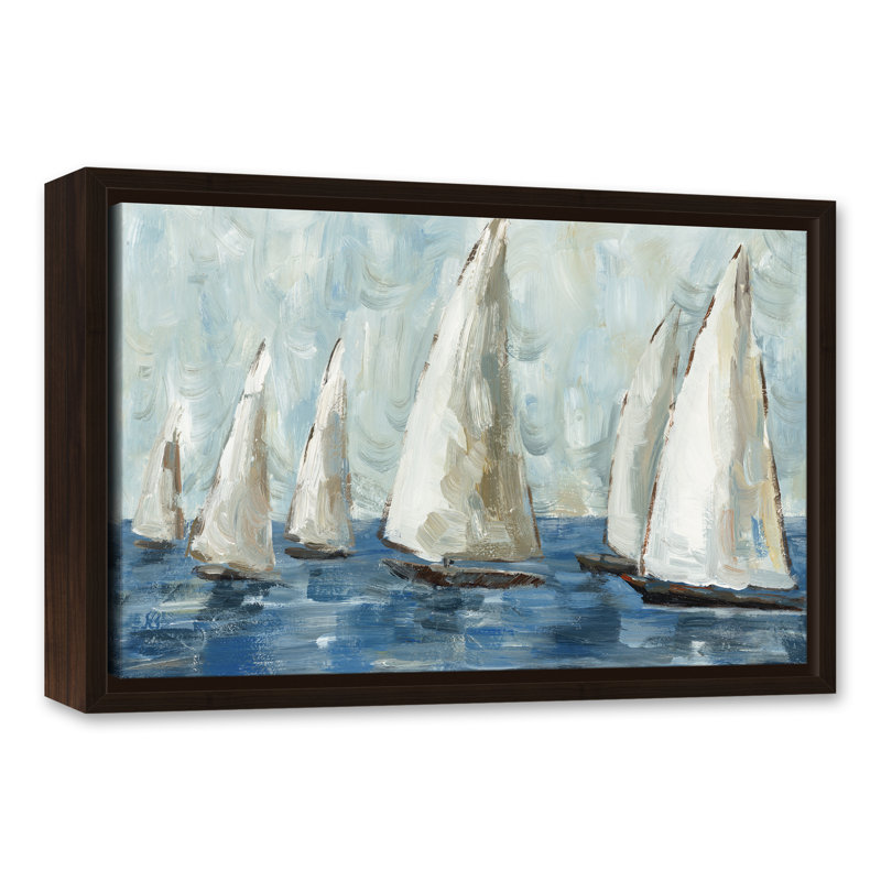 «Coastal Saililier Race», reproduction, H 12 po x l 18 po, Cadre brun
