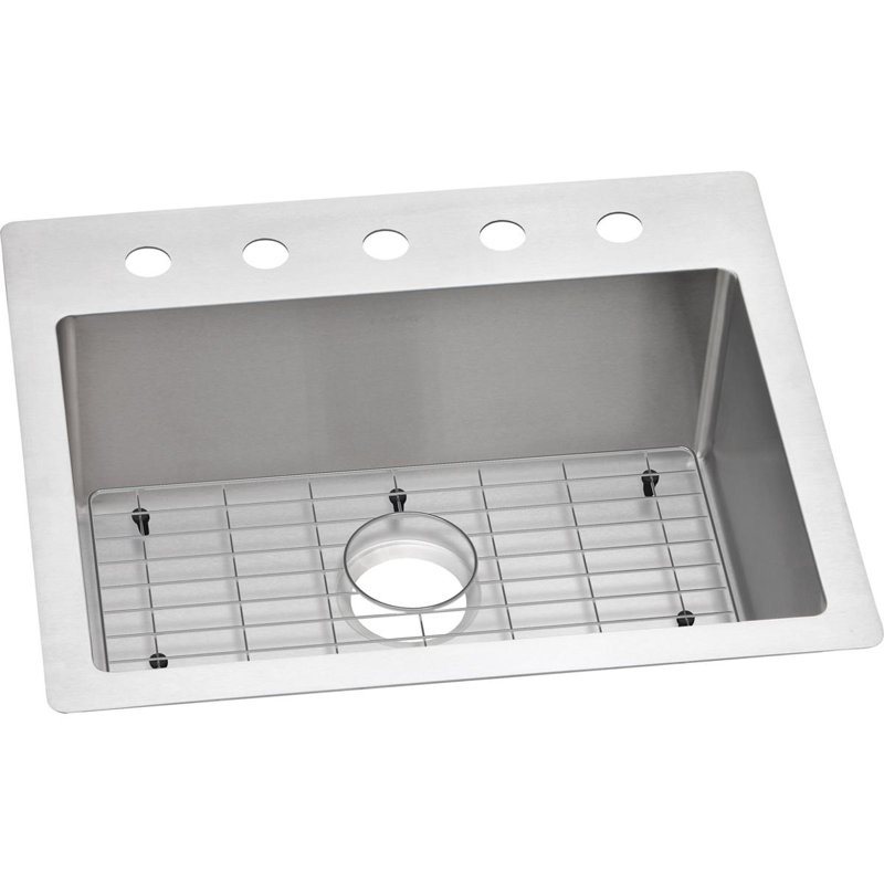 Crosstown 25" L x 22" W Dual Mount Kitchen Sink, 5 hole