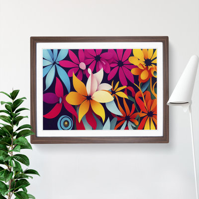 Magnetic Modern Flowers Abstract - Framed Print