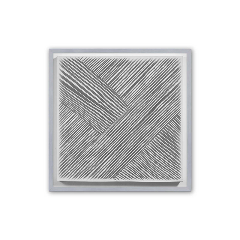 Illusion linéaire III, Polished Chrome Single Picture Framed, H 17,75 po x l 17,75 po
