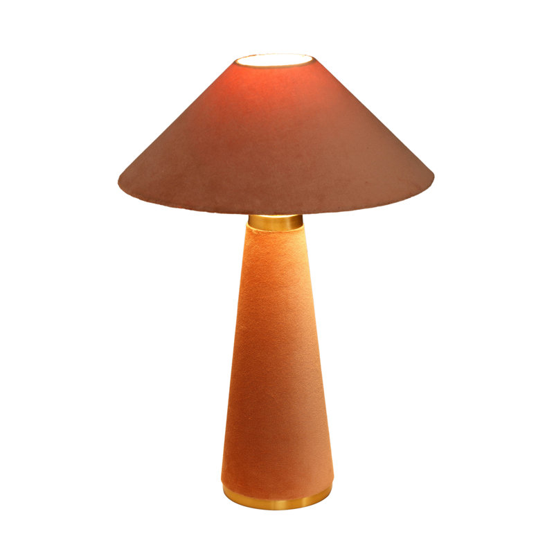 Lampe de table en velours terre cuite Graham, Terre cuite, Terre cuite