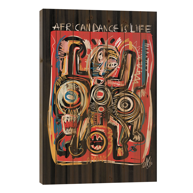 Halm African Dance Is Life - impression sans cadre sur bois, H 26 po x l 18 po x P 1,5 po