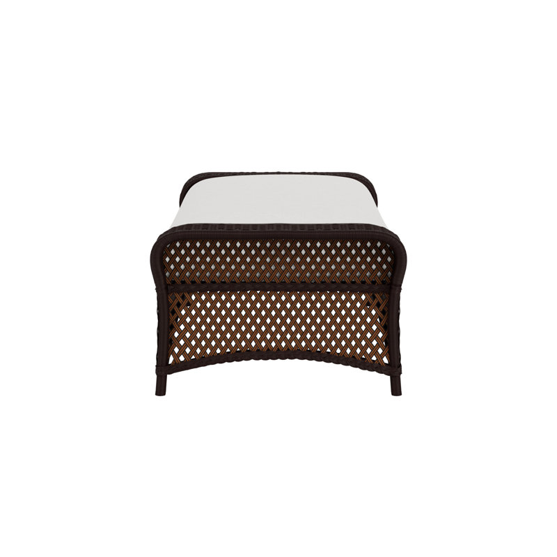 Grand Traverse Outdoor Ottoman, Caramel, Canvas Natural Sunbrella® Canvas