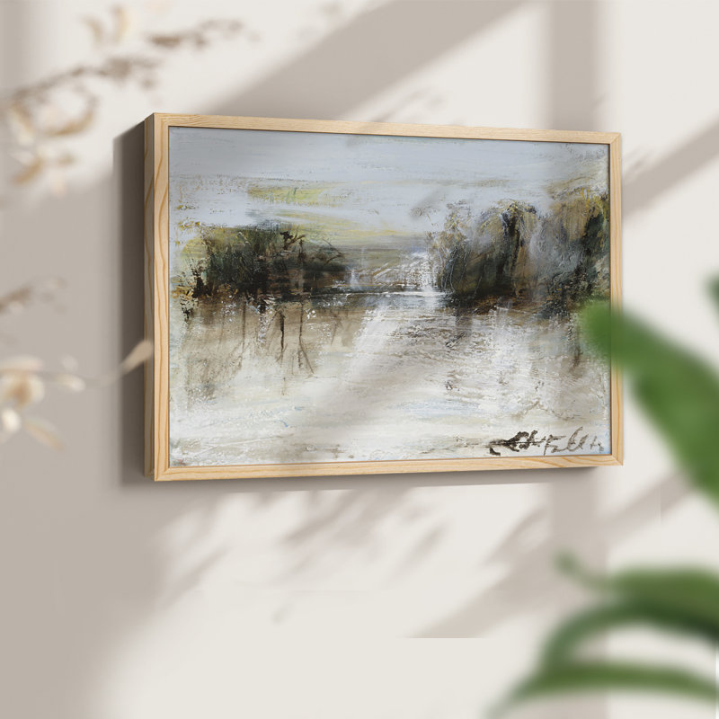 Wintery Horizon I - Reproduction encadrée - Restickable, Naturel, H 22 po x l 28 po