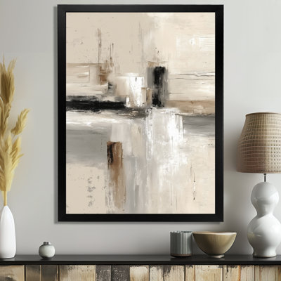 Brown And Black Brushstroke Abstract Painting - Cubism Wall Art, Brown Abstract Canvas Print