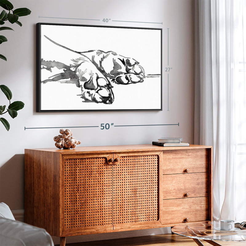 Animal «Linear Paws I», reproduction sur toile, H 27 po x l 40 po