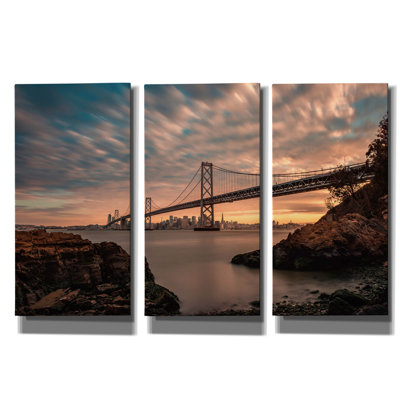 'San Francisco’s Stretch' By Bruce Getty Triptych Wall Art, 60" x 40"