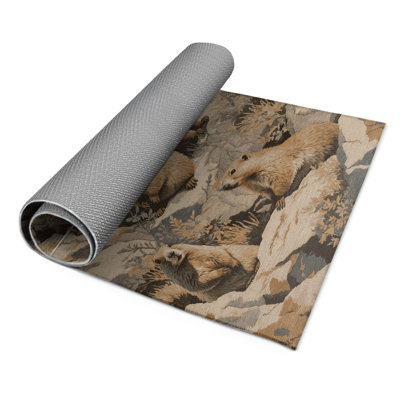 Tapis d'intérieur et d'extérieur brun Nature