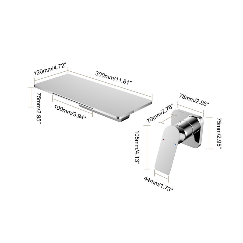 Robinet de lavabo monotrou pour salle de bain, Chrome