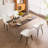 Modern Upholstered Back Dining Chair Armless Side Chair With Metal Legs-2123308375