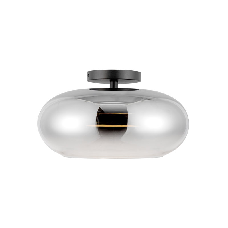 Trinity Glass LED Semi Flush Mount, Chrome