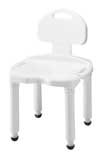 White Adjustable Plastic Bath Bench with Backrest