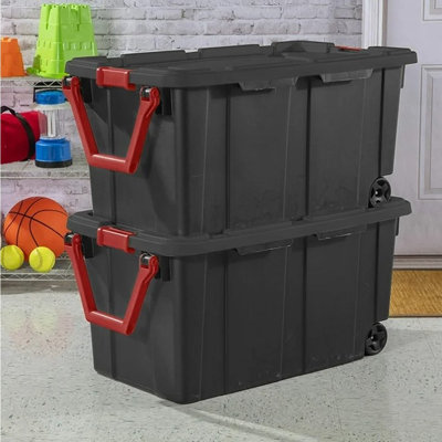Ensemble de 2 bacs de rangement en plastique