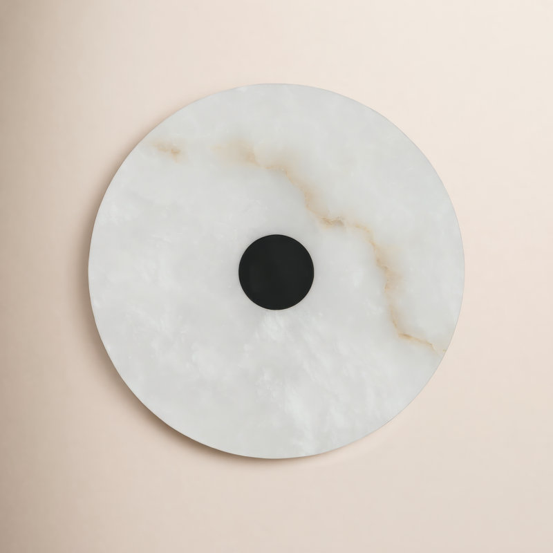 Osten Spanish Alabaster Wall Sconce Black LED Modern Wall Light, Black