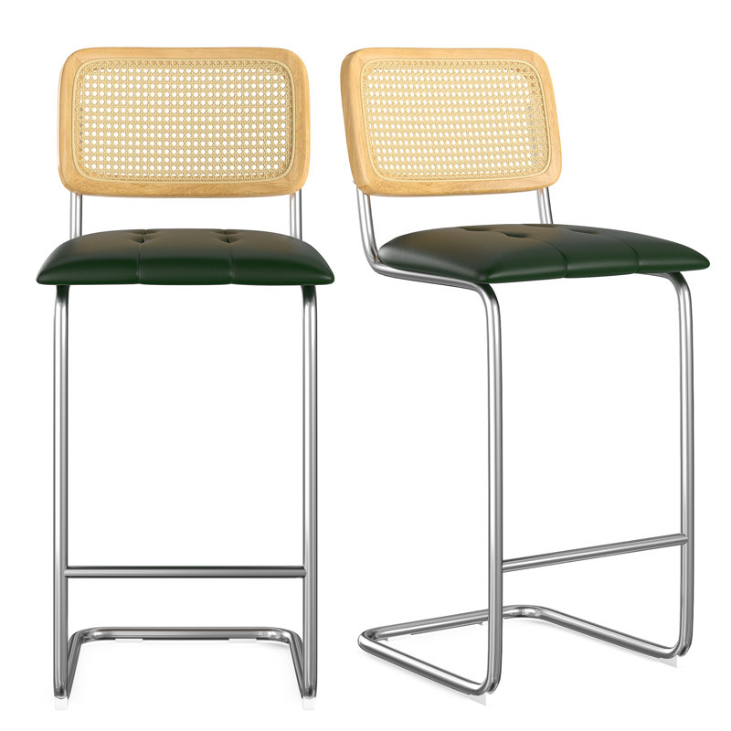Tabouret de bar et de comptoir Baur, Argenté, Vert, Tabouret de bar (siège d'une hauteur de 30 po)