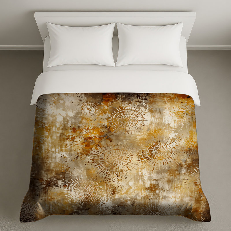 Housses de couette à motif abstrait Sunburst, Grand lit