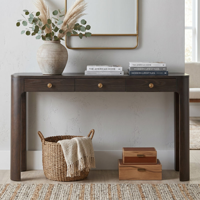 Console avec canapé et coins arrondis, Espresso