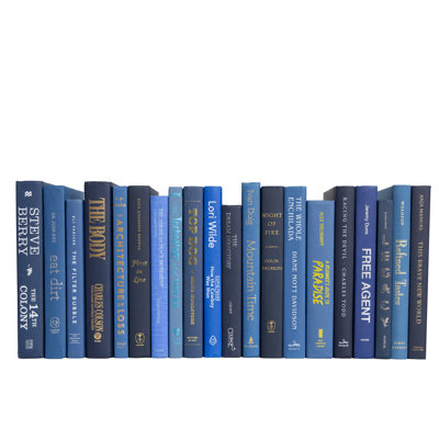 Livres décoratifs - Livres en denim - Livres bleus au pied