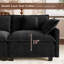 Canapé modulaire en L en chenille avec repose-pieds 76,8 po George-69006833