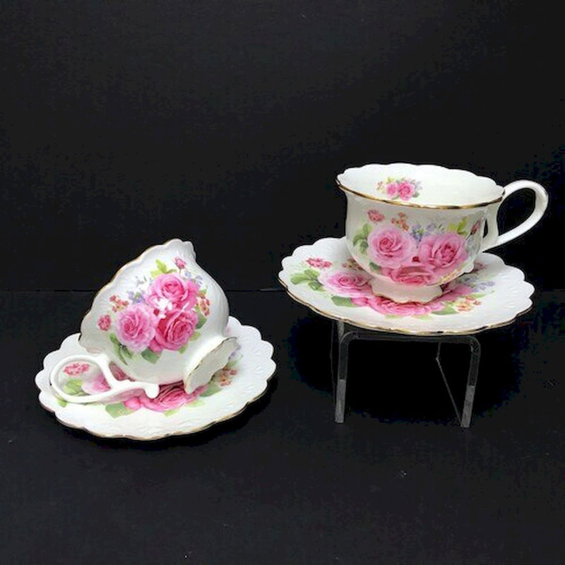 Tasse à thé et soucoupe Gottschalk Roses