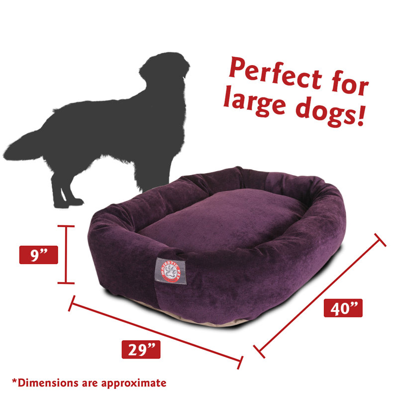 Lit ovale pour animal de compagnie, Grand ( l 29 po x P 40 po x H 9 po), Aubergine