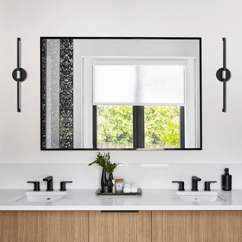 Nafissa Dimmable 6000K LED Vanity Light, Black/Nickel