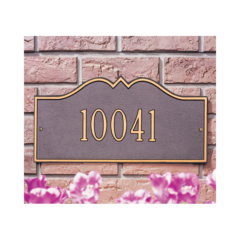 Plaque d'adresse murale 1 ligne Hillsboro, Cuivre antique, Oui