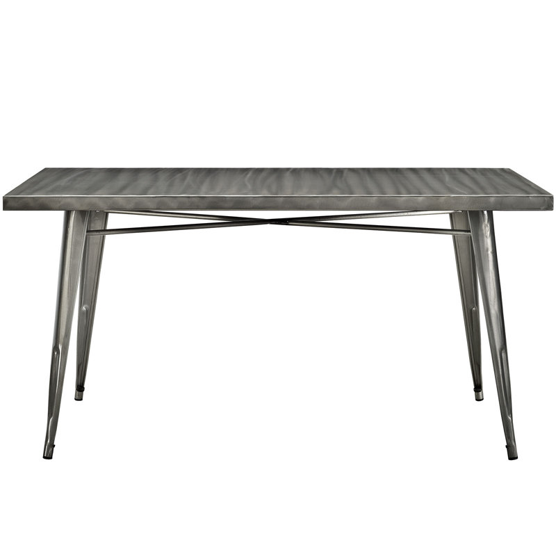 Urban Gunmetal Grey 59.5" Steel Square Dining Table