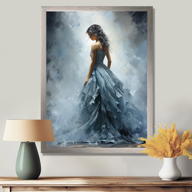 Gris Adagio Dance Ballet - Ballet, art mural, Cadre flottant noir, H 60 po x l 28 po x P 1,5 po