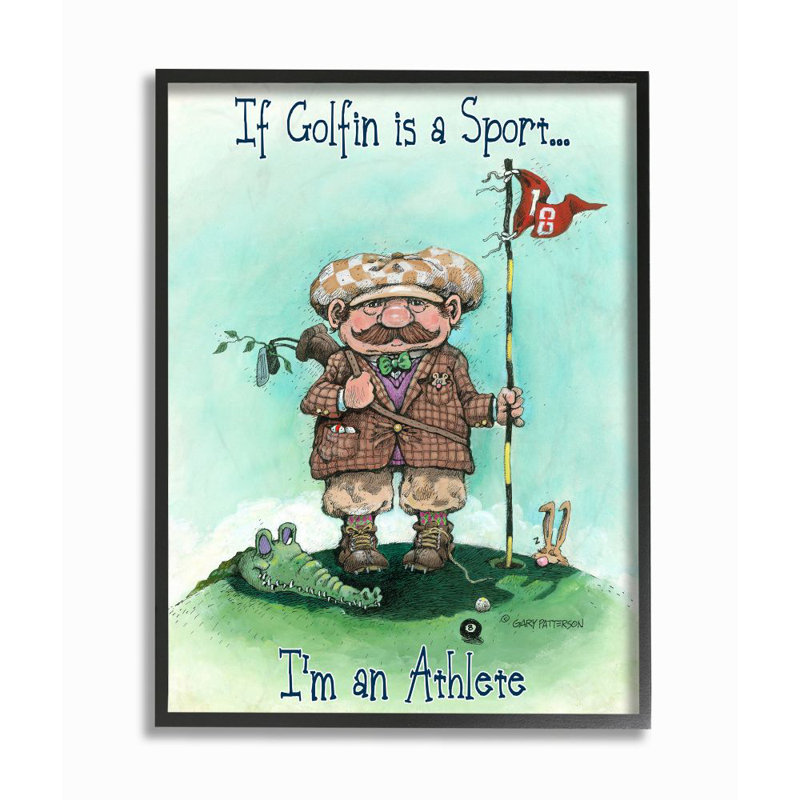 « i is a athlète amusant golf drawing sports design » par gary patterson, impression, H 11 po x l 14 po