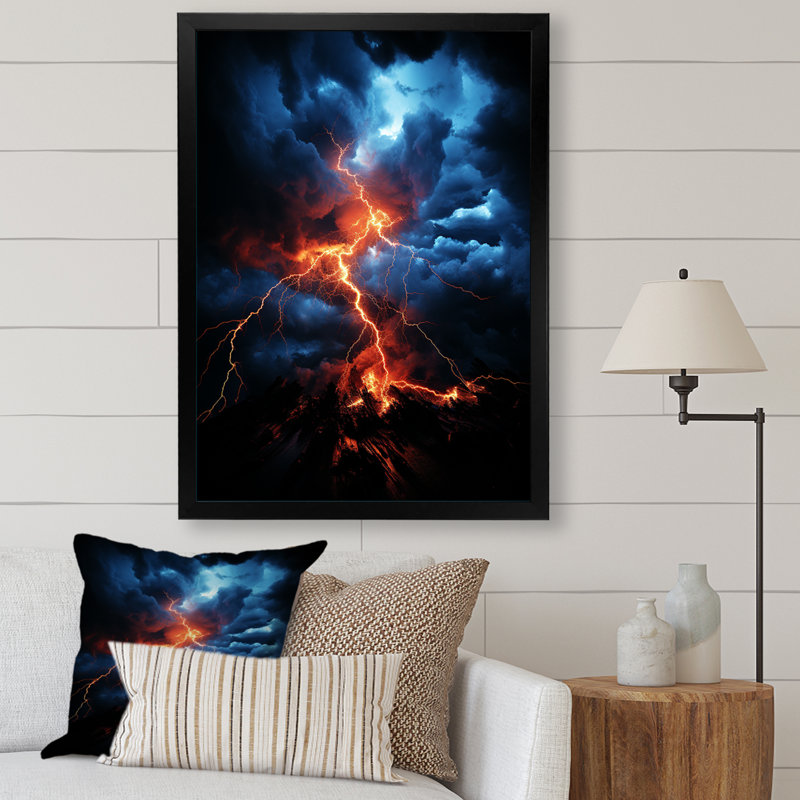 Danse électrique Ishir Orange Storm, H 40 po x l 30 po x P 1,5 po, Cadre photo noir