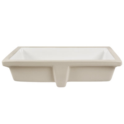 DeerValley 24" x 16" White Ceramic Rectangular Undermount Bathroom Sink with Flat Overflow