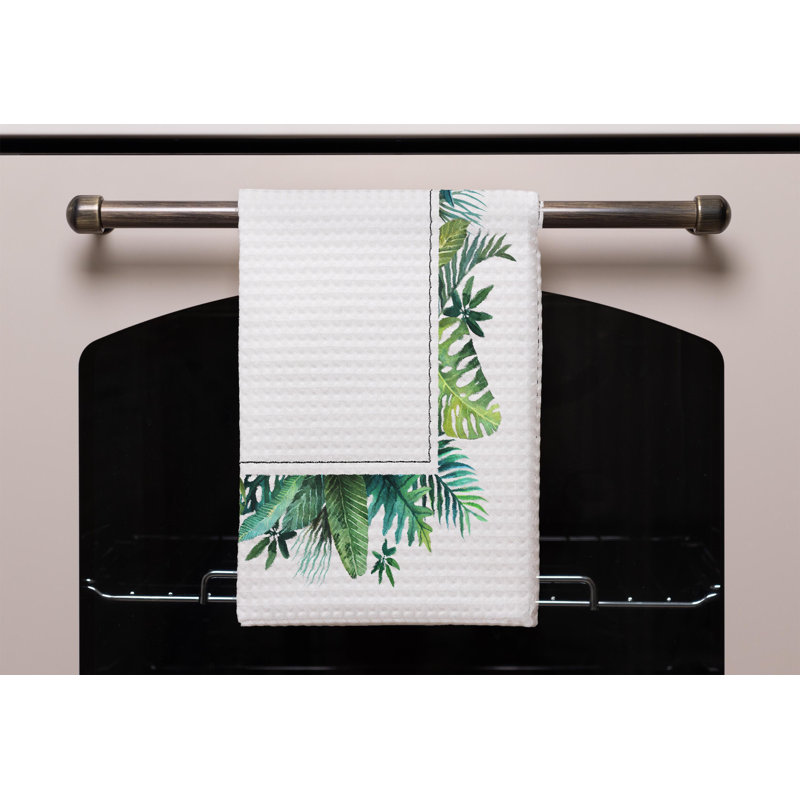 Cotton Waffle Tea Towel Kitchen Towel, Green