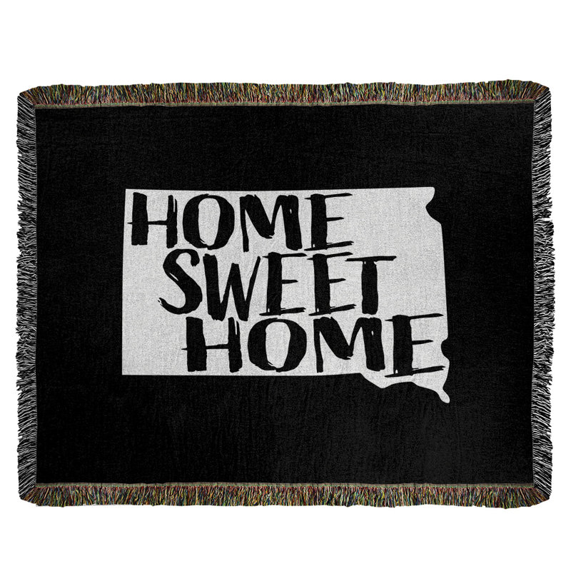 Jeté en coton tissé à la maison south dakota south, l 50 po x L 60 po, Noir