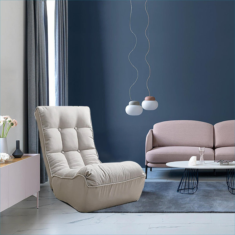 Fauteuil d'appoint inclinable et réglable en tissu gris doux