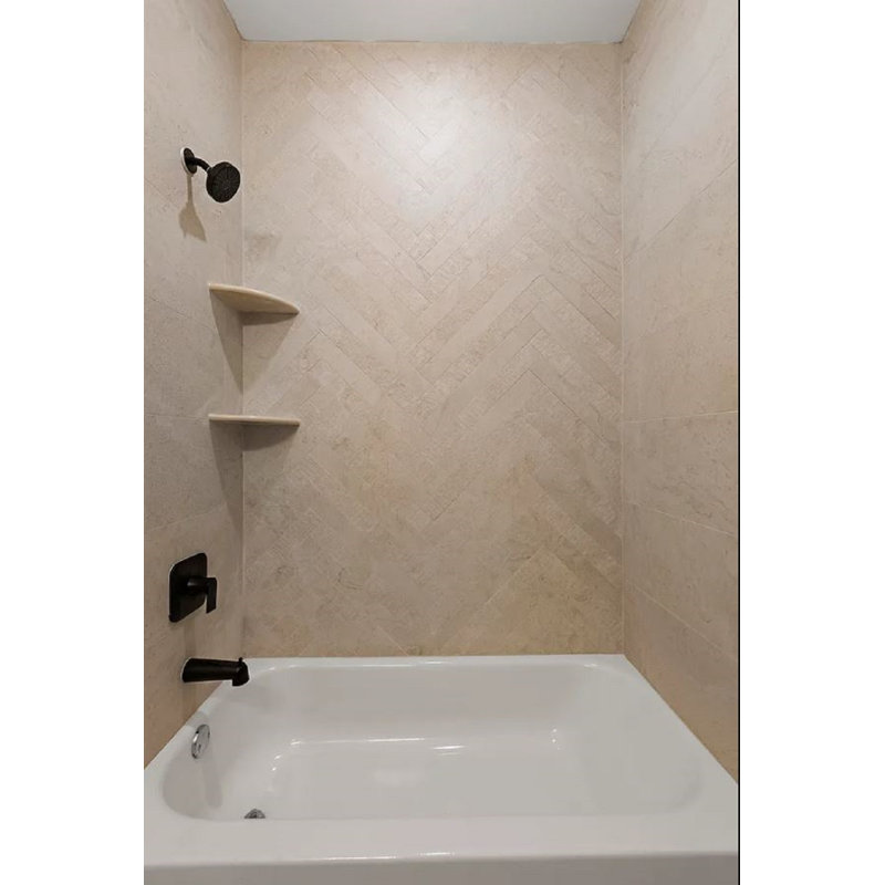 Modern Travertine Ruled 2.75x24, Cream
