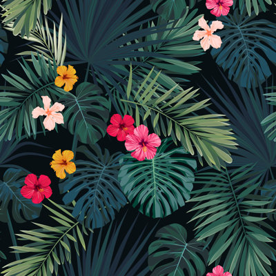Exotic Palm Leaves by MsMoloko - Wrapped Canvas Print
