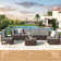 Emilienne Wicker 6 - Person Modular Patio Conversation Sets with Cushions