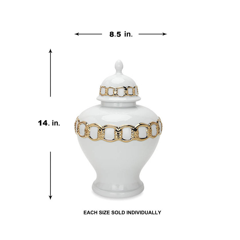 Pot à gingembre en céramique Karragh Modern, H 14 po x l 8,5 po x P 8,5 po