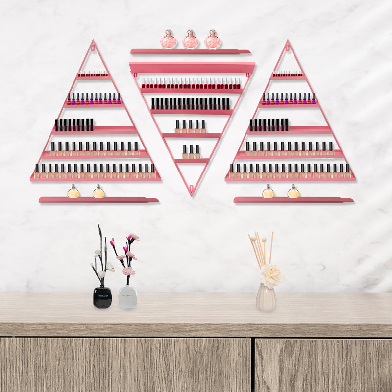 18 Piece Triangle Metal Bracket Shelf, Pink