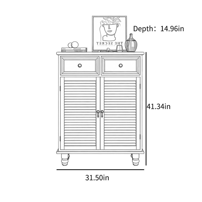 Armoire de rangement à chaussures grande capacité à couches multiples, Noyer