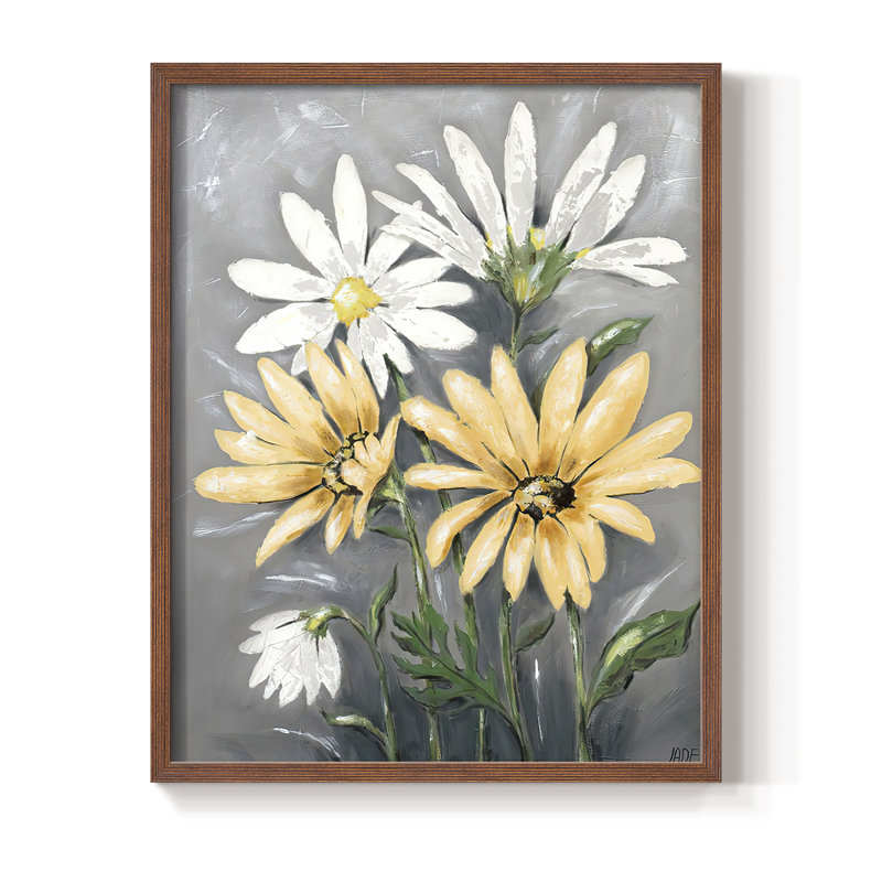 Summer Daisies II, reproduction encadrée - bois massif, Brun, H 28 po x l 22 po