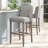 Upholstered 63cm Counter Bar Stools Dining Chairs Set of 2-161199632
