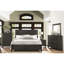 Chambre à coucher au fini gris anthracite - Lit double en bois de style transitionnel-674656831-674656830