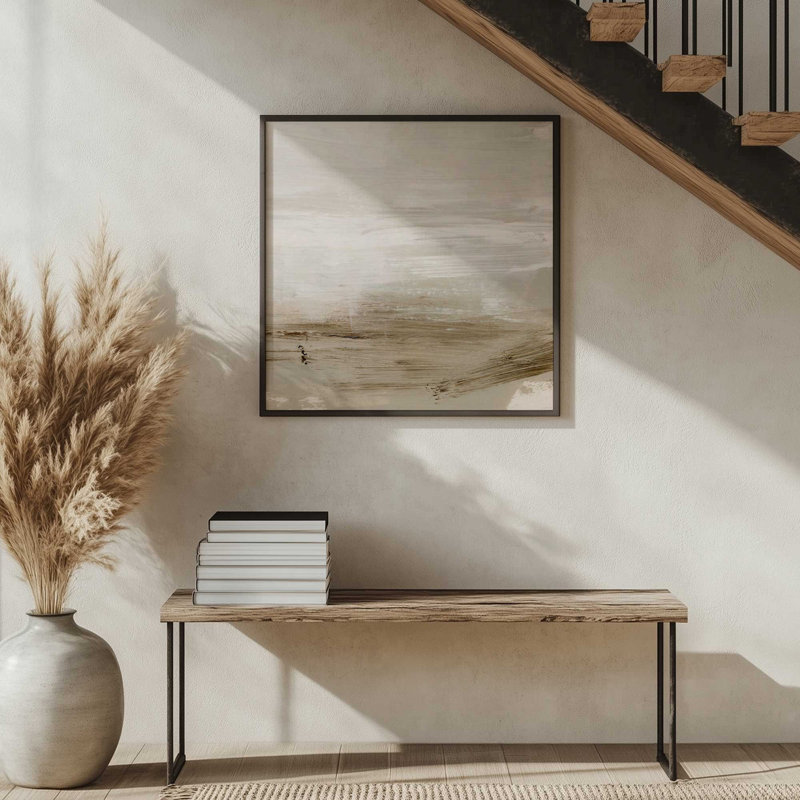 Subtle Earthline I, reproduction sur toile dans un cadre, H 13,75 po x l 13,75 po, Or brossé