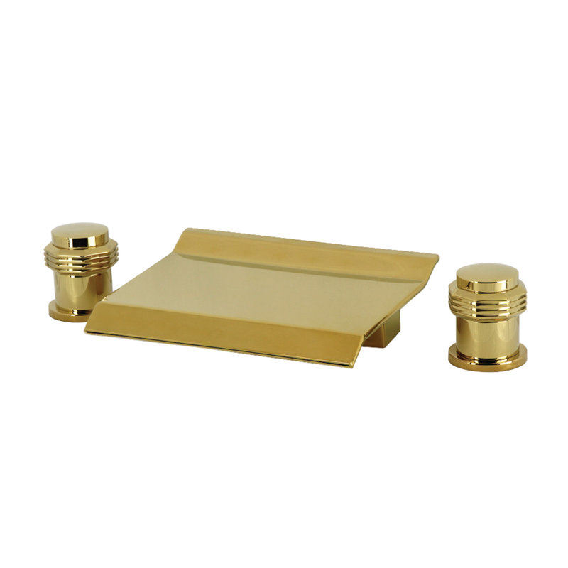 Kingston Brass Milano Waterfall Roman Tub Faucet, Polished Brass