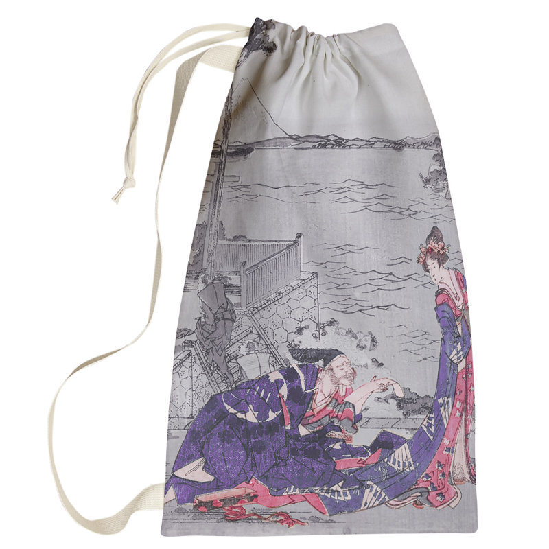 Sac à lessive en poucela japonais, Petit (H 64 po x l 20 po x P 1,5 po), Indigo