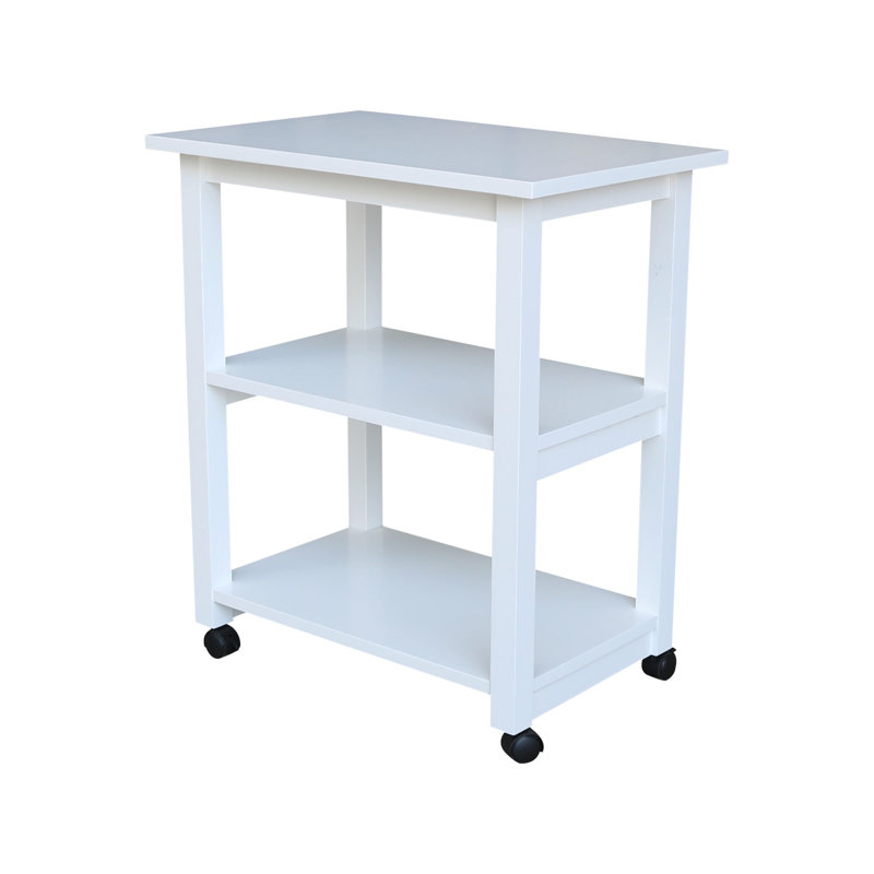 Jaielle Solid Wood Kitchen Cart, White
