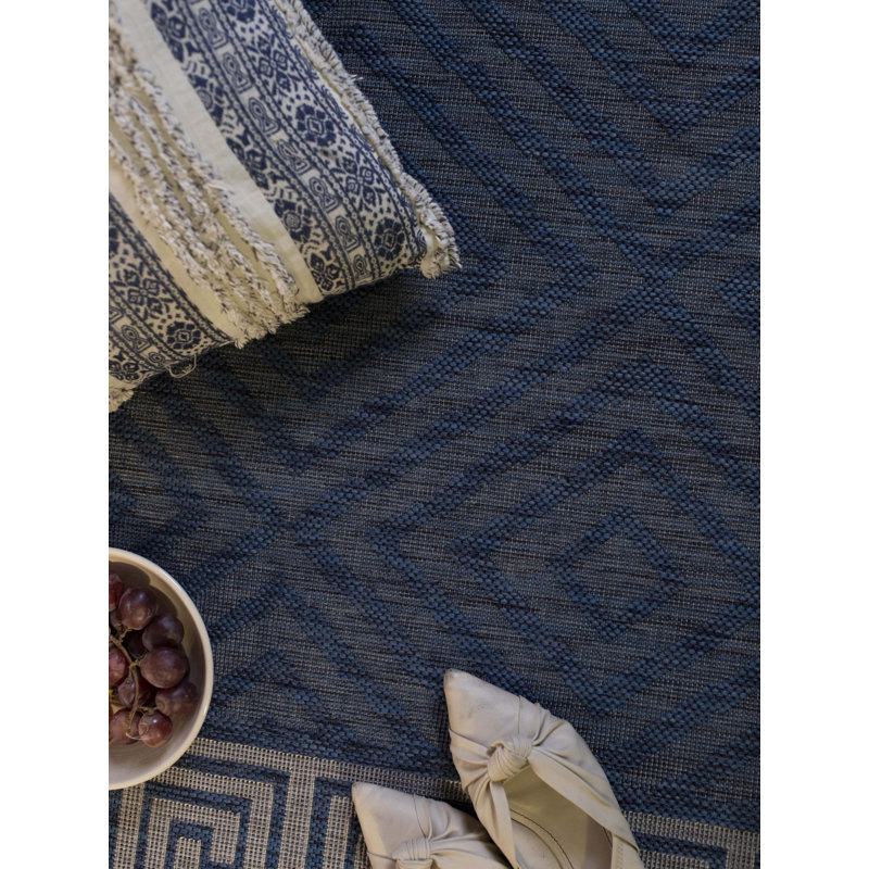 Tapis d'extérieur Furnish My Place Blue Midnight 4, Rectangle 5 pi 3 po x 7 pi 6 po